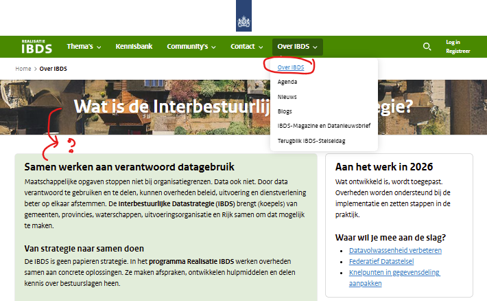 Screenshot voorbeeld menu versus paginakop