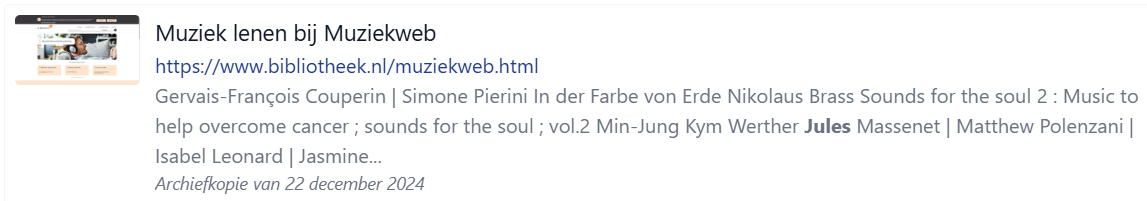 voorbeeld van een resultaat