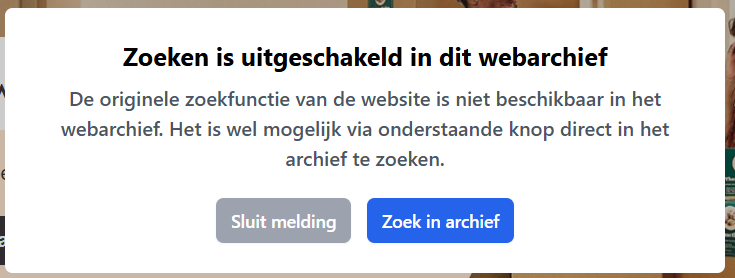 screenshot van de popupmelding